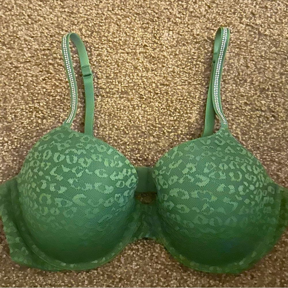 Pink - Green Cheetah Lace - 38C